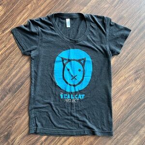 American Apparel The Teal Cat Project T-Shirt, Tri-Black